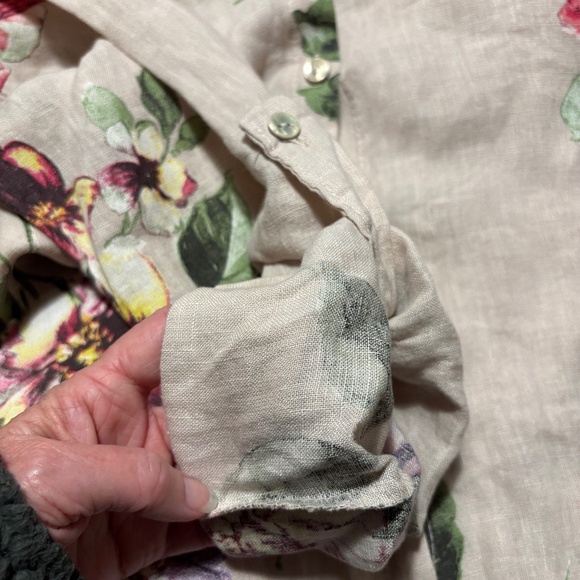 Milio-Milano 100% linen floral shirt dress - size medium - Picture 7 of 8